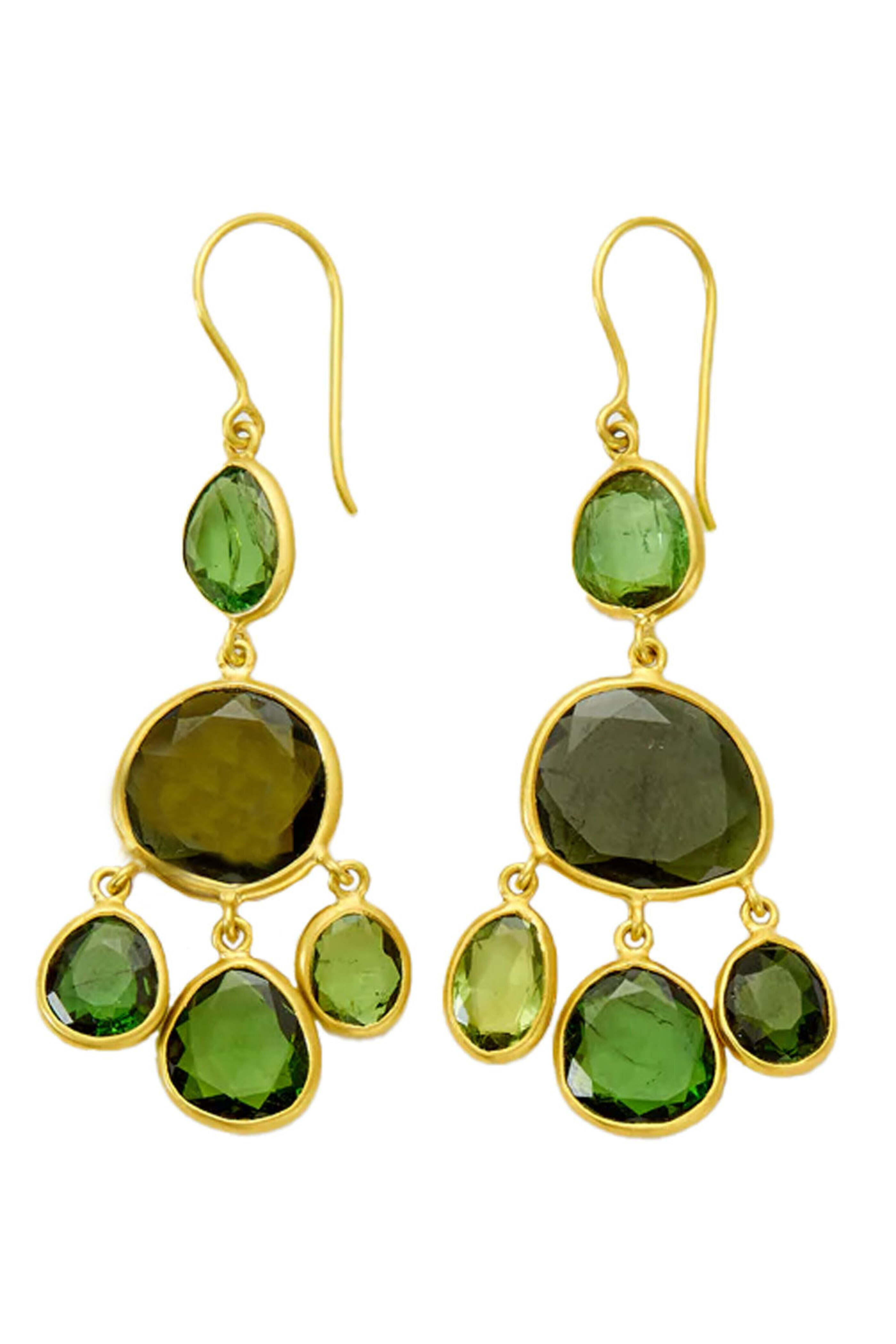 Pippa Small Designs - Green Tourmaline Gaia Jellyfish Earrings
