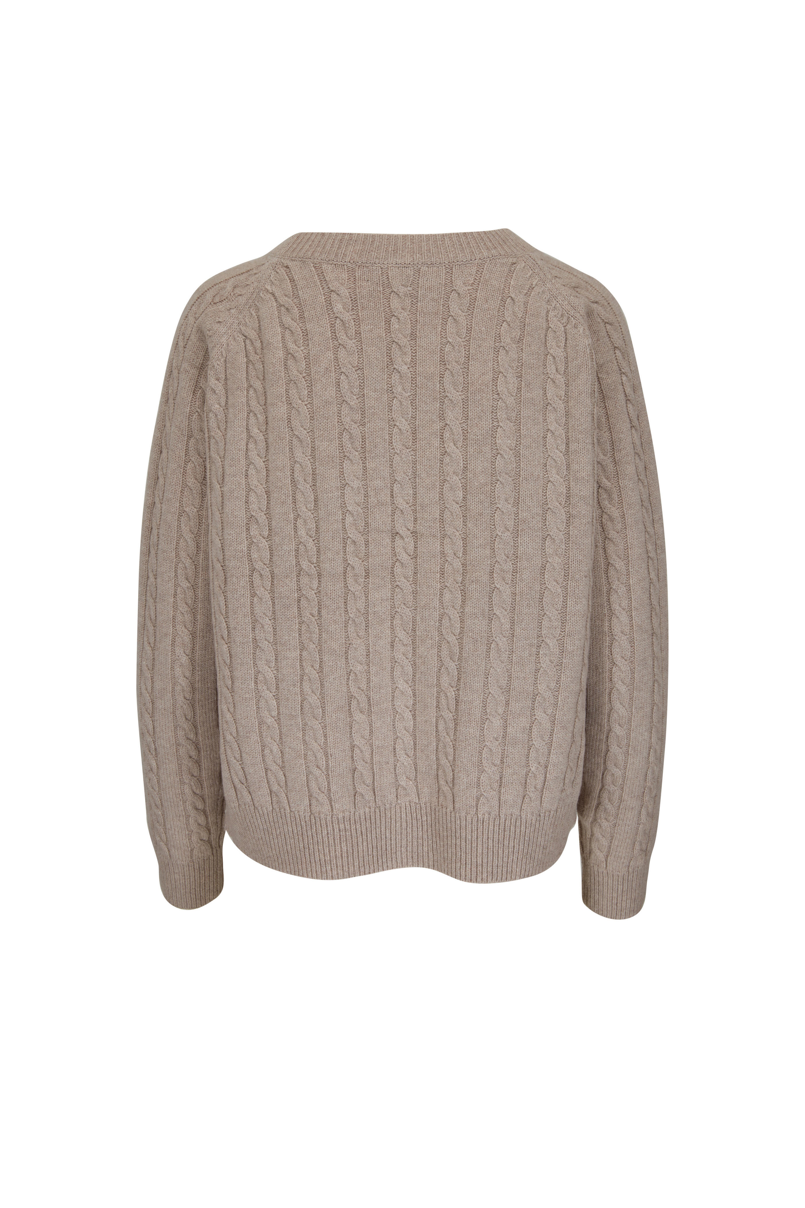 Veronica Beard - Maril Off-White Striped Chunky Wool Turtleneck