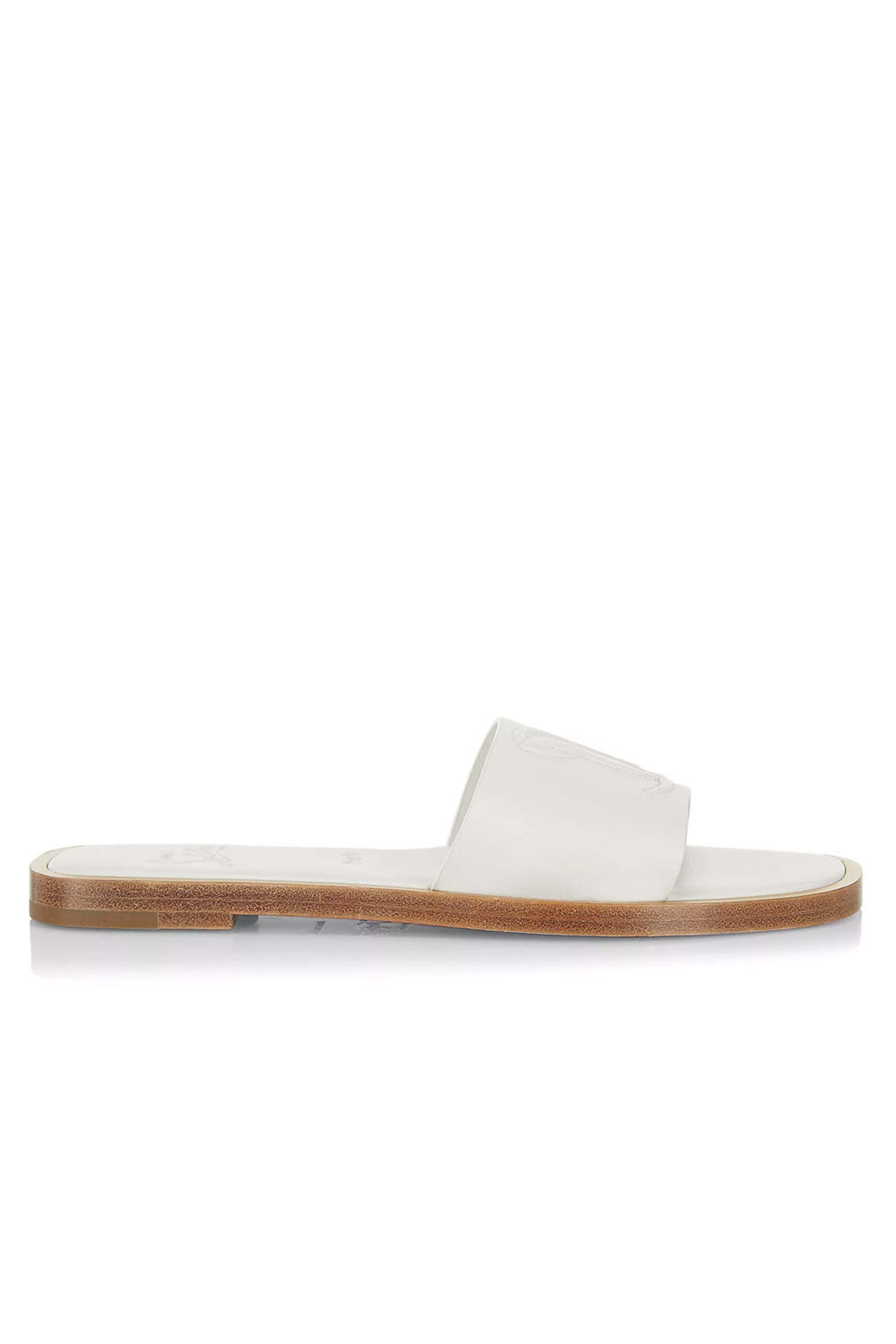 Christian Louboutin - CL Mule Flat in White | Mitchell Stores