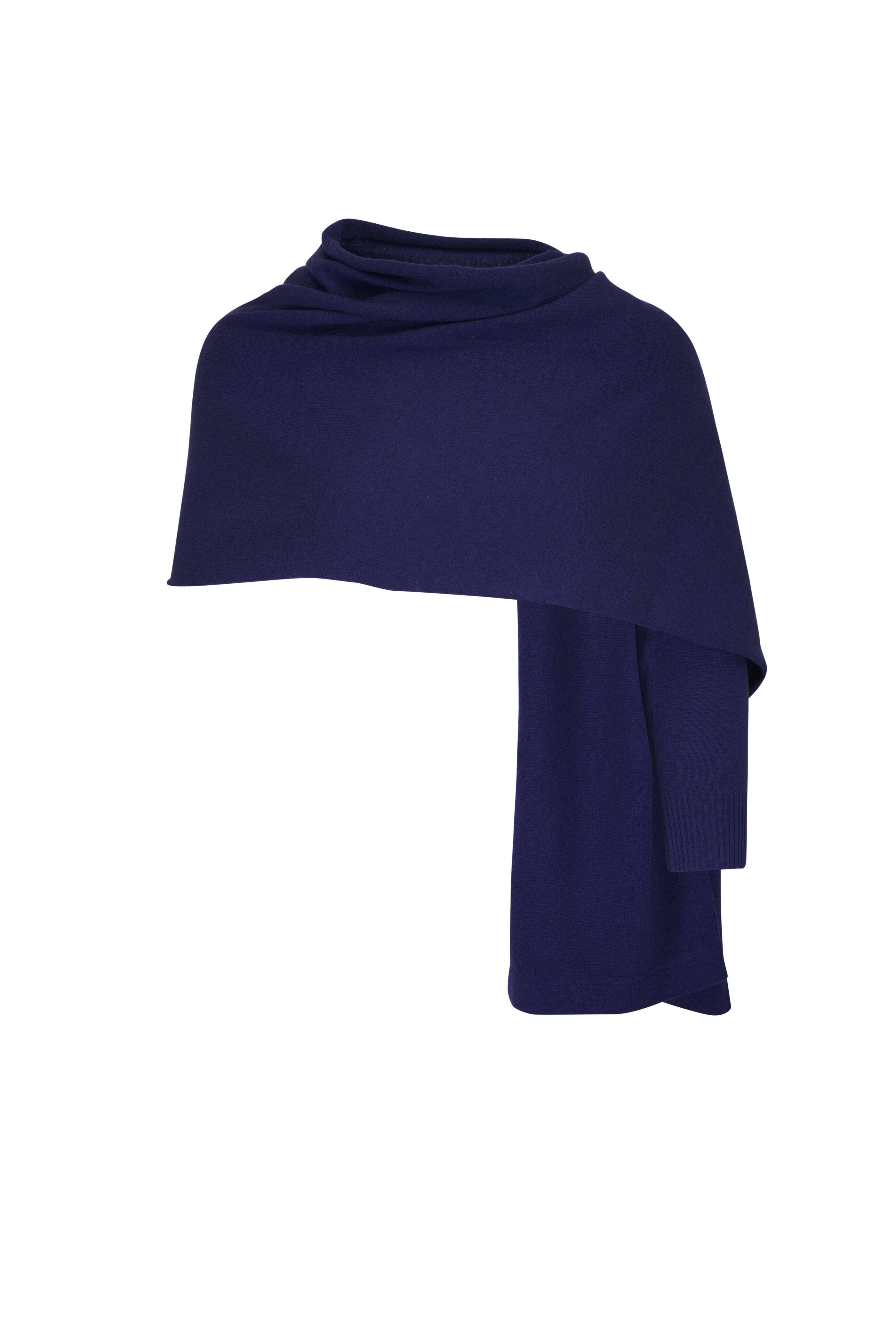 Talbot Runhof - Majestic Blue Cashmere One Sleeve Stole