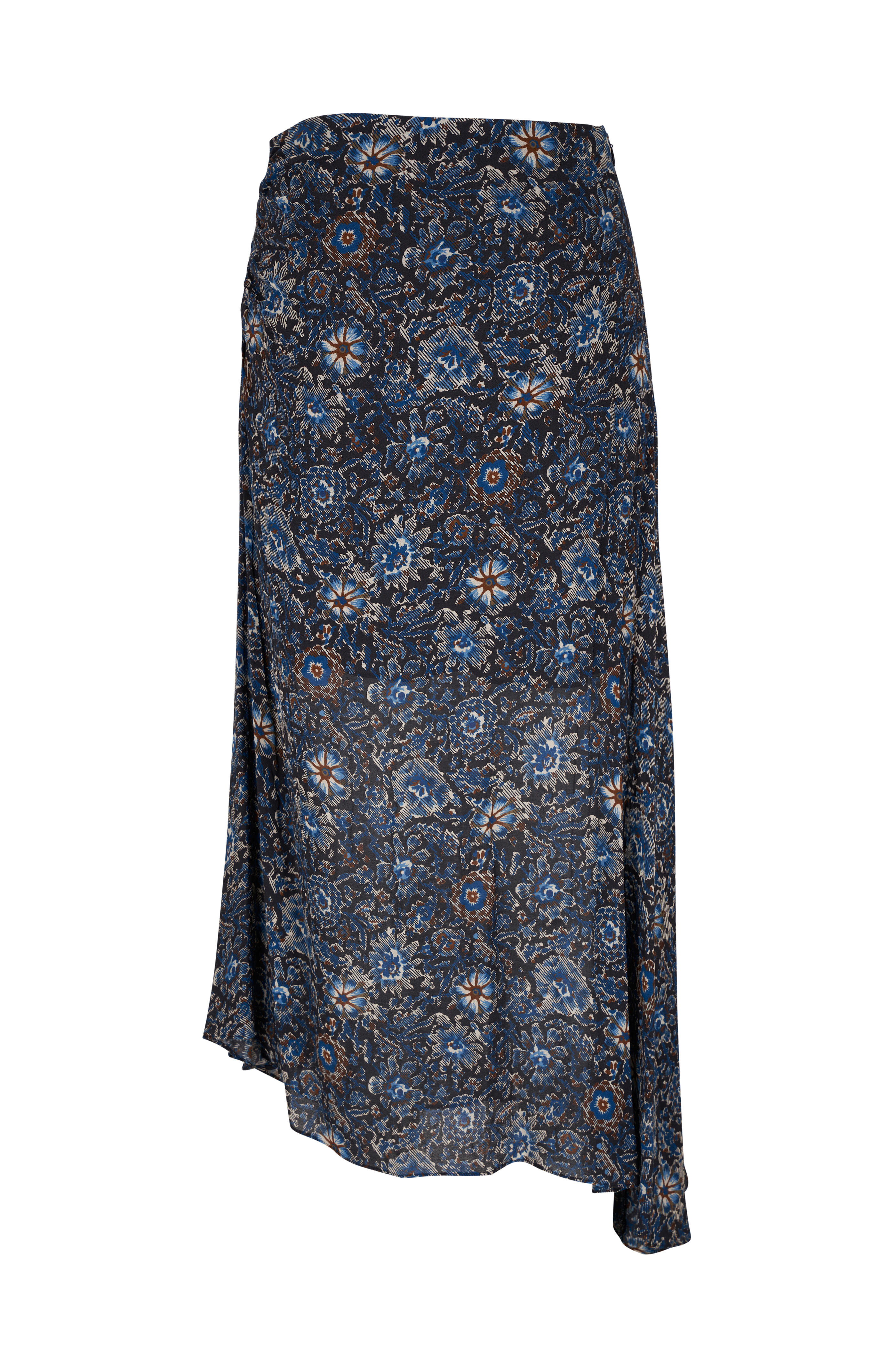 Veronica Beard - Limani Etched Floral Multi Gathered Midi Skirt