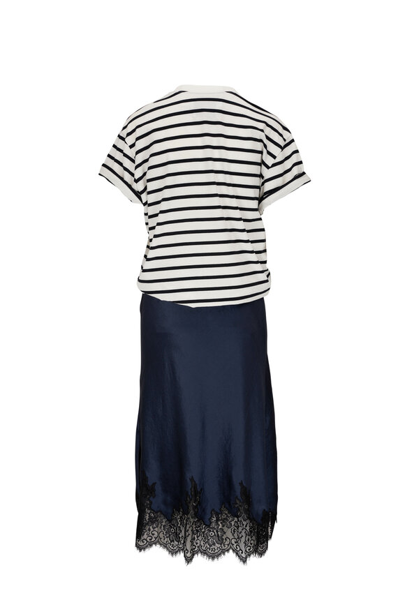 3.1 Phillip Lim - Striped Draped T-Shirt Slip Combo Dress 