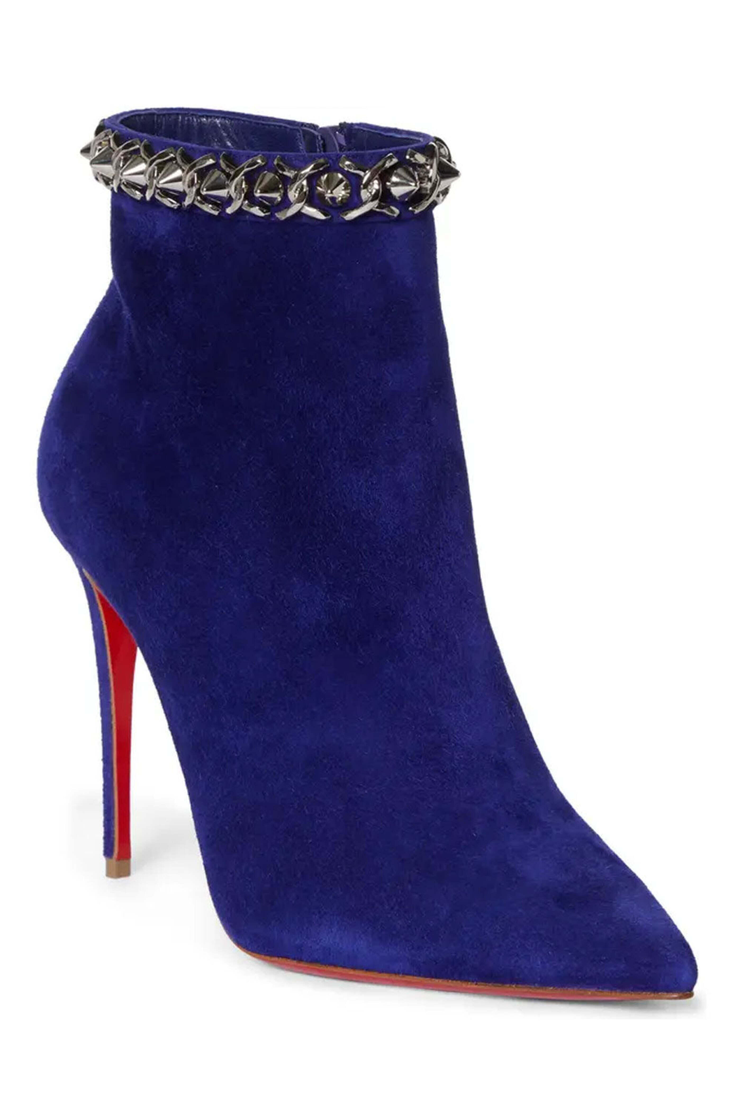 Christian Louboutin - Booty Chain Booties in Night and Silver
