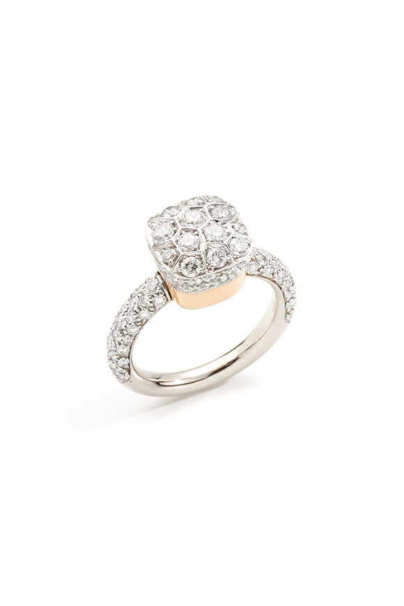 Pomellato 18k White & Rose Gold Diamond Ring