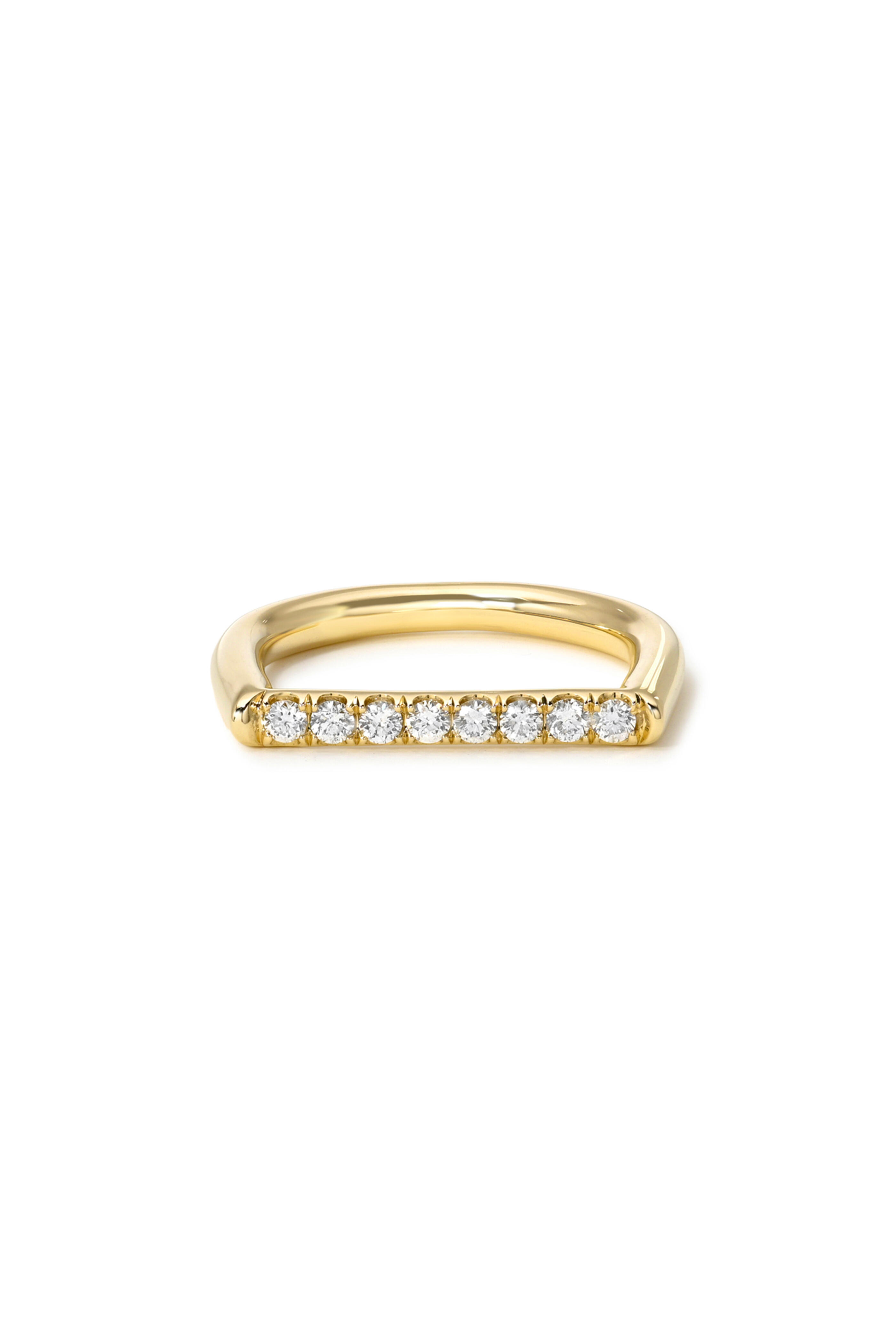 Dru - 14k Yellow Gold Diamond Stacking Square Ring