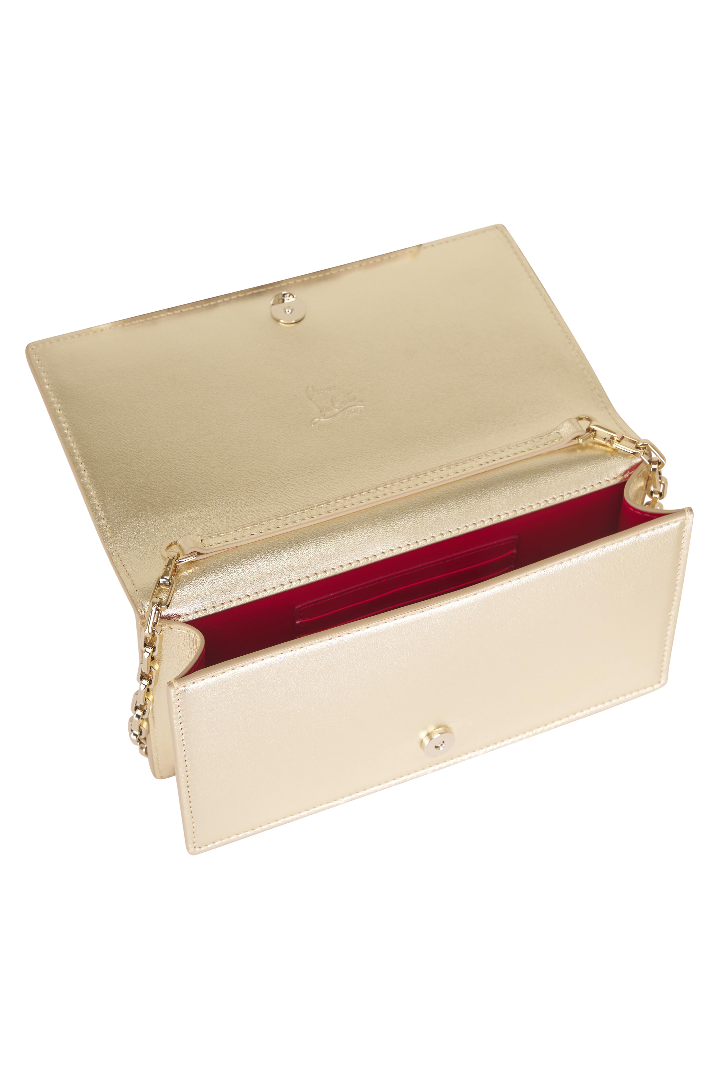 Christian Louboutin - Bettina Platino Leather Chain Clutch - view 4