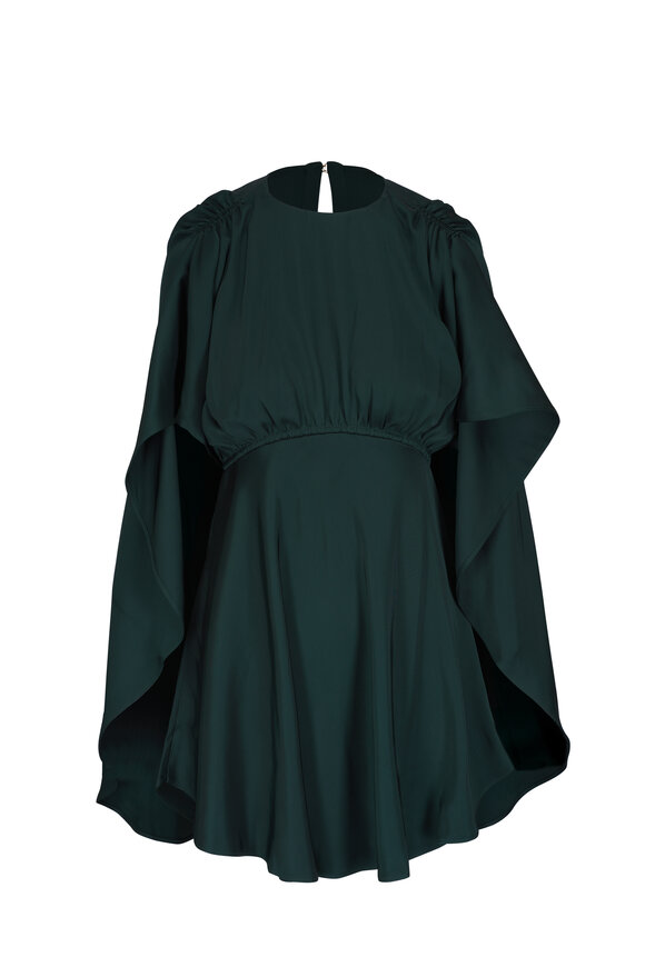 Zimmermann - Eden Bottle Green Cascading Mini Dress