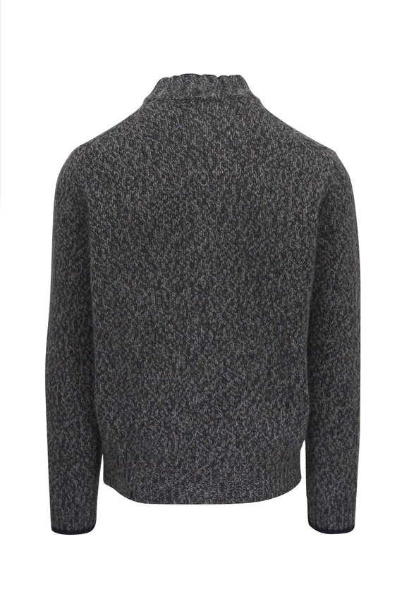 Fedeli - Navy Wool Full Zip Sweater