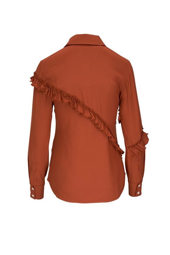 3.1 Phillip Lim - Rust Ruffle Blouse 