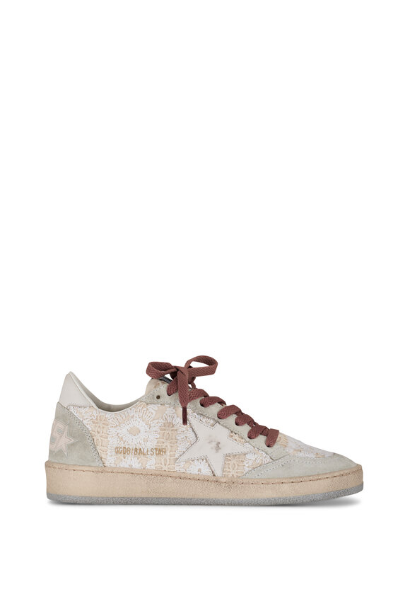 Golden Goose - Ball Star Beige Suede & Macramé Sneaker