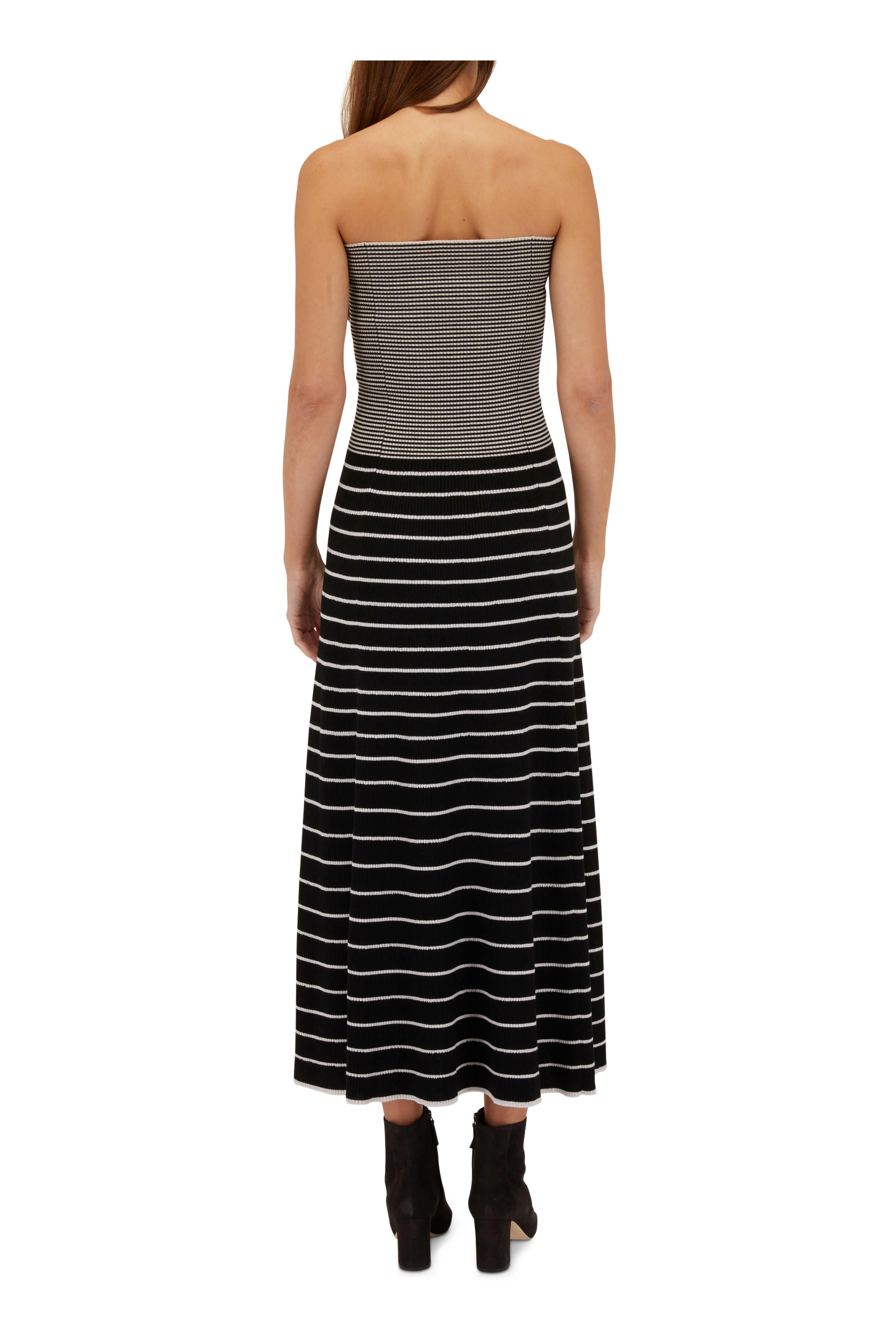 Giorgio Armani - Black & White Stripe Strapless Convertible Dress