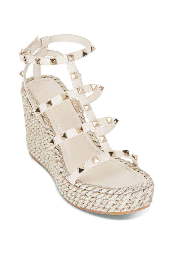 Valentino Garavani - Ivory Rockstud Strap Espadrilles, 100mm