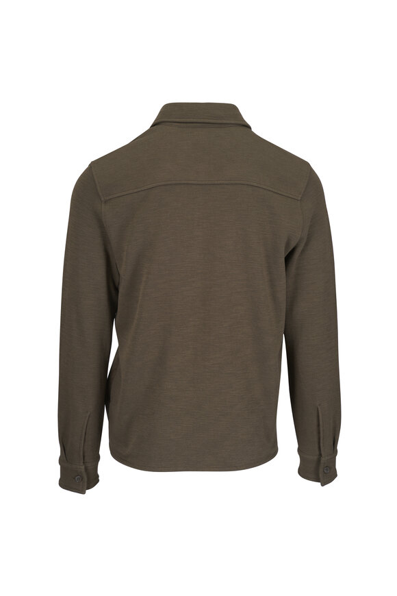Vince Moss Green Double Knit Shirt Jacket - view 3
