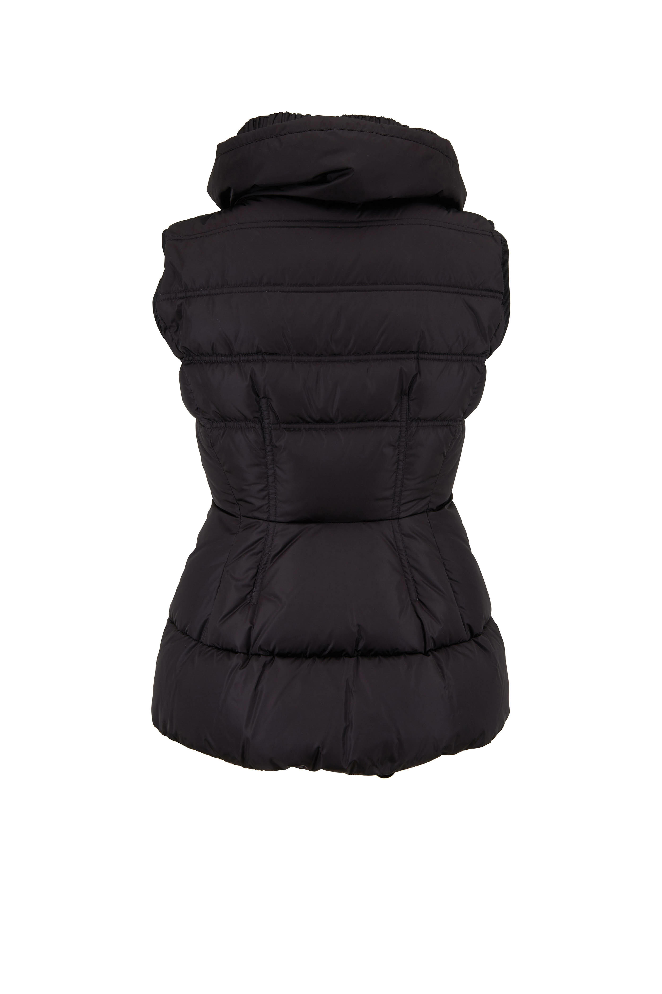 Moncler - Aigre Black Long Puffer Vest | Mitchell Stores