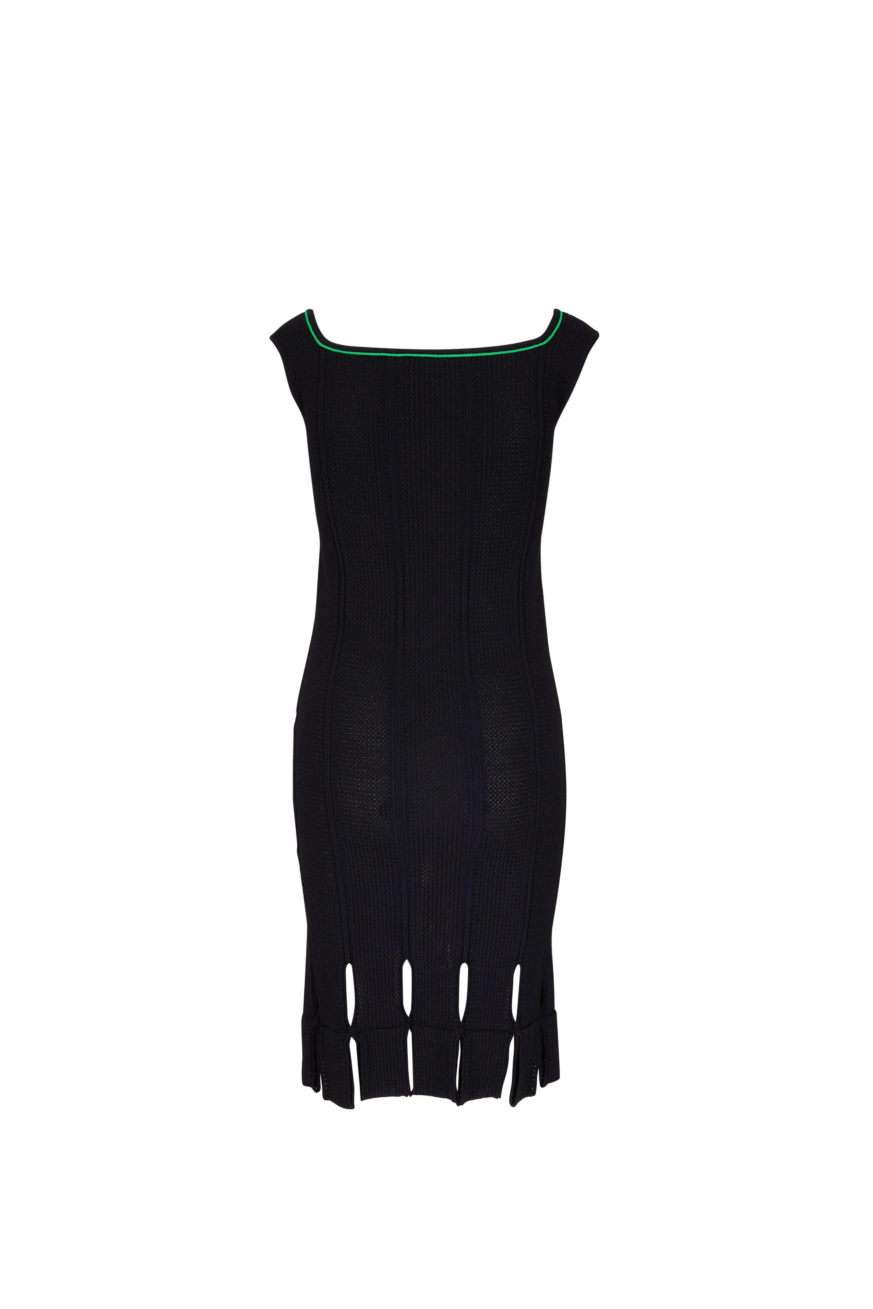 Bottega Veneta - Fluid Loop Black Crochet Knit Dress