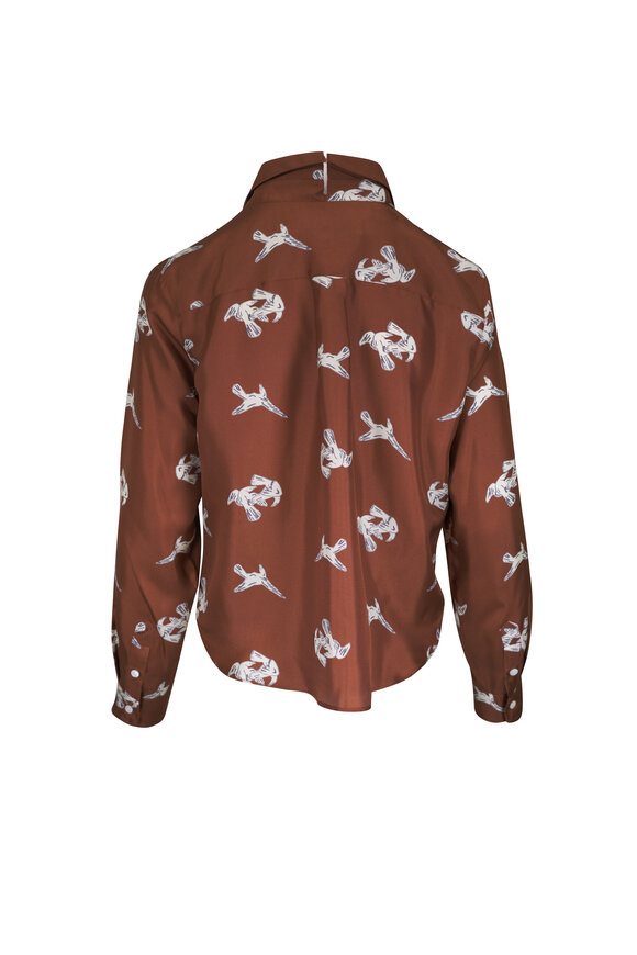 Marni Maroon Silk Printed Blouse - view 3