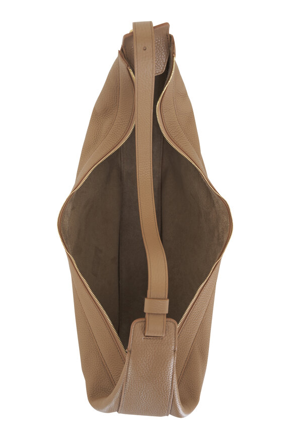 Khaite - Augustina Hazelnut Leather Hobo Bag 