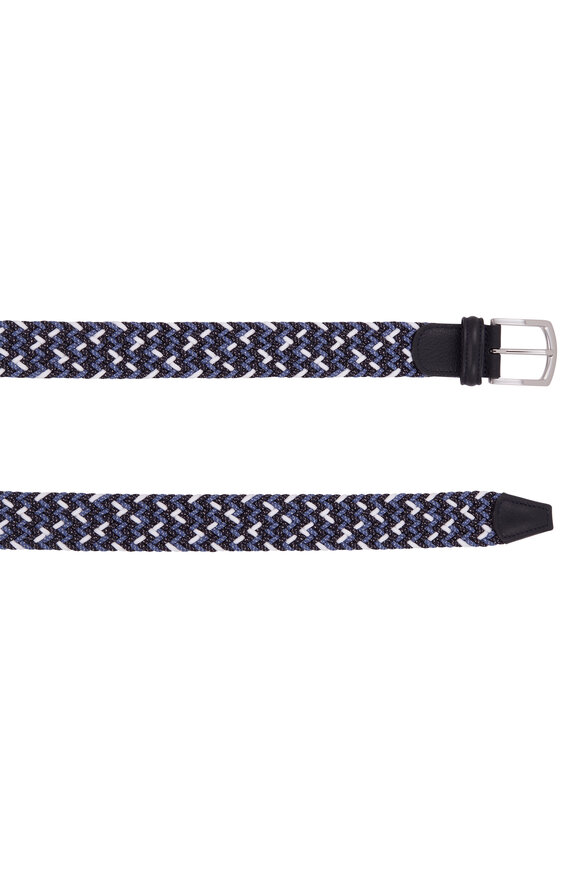 Anderson's - Denim, White & Navy Woven Belt