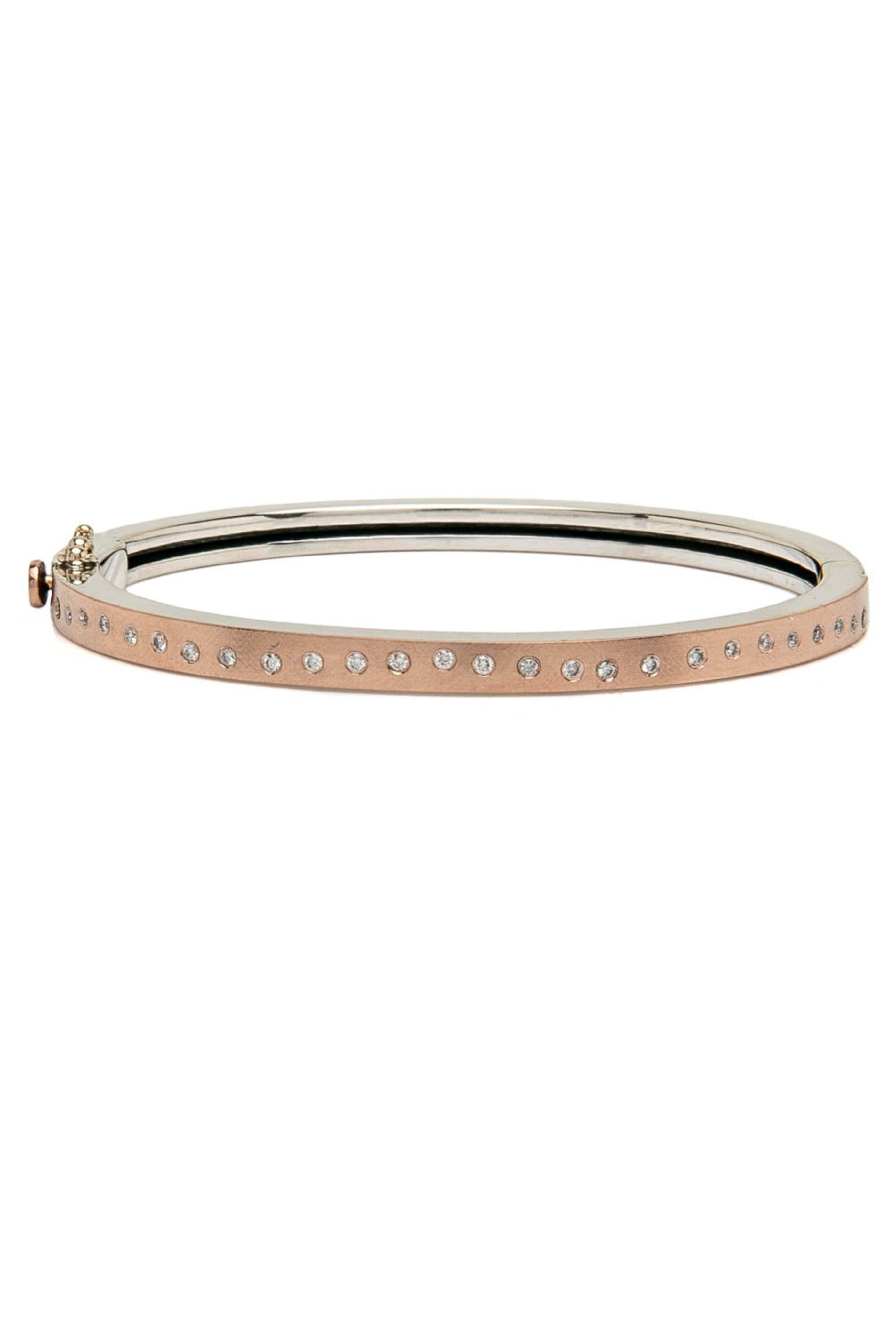Rene Escobar - Rose Gold and Silver Diamond Rene Thin Bracelet