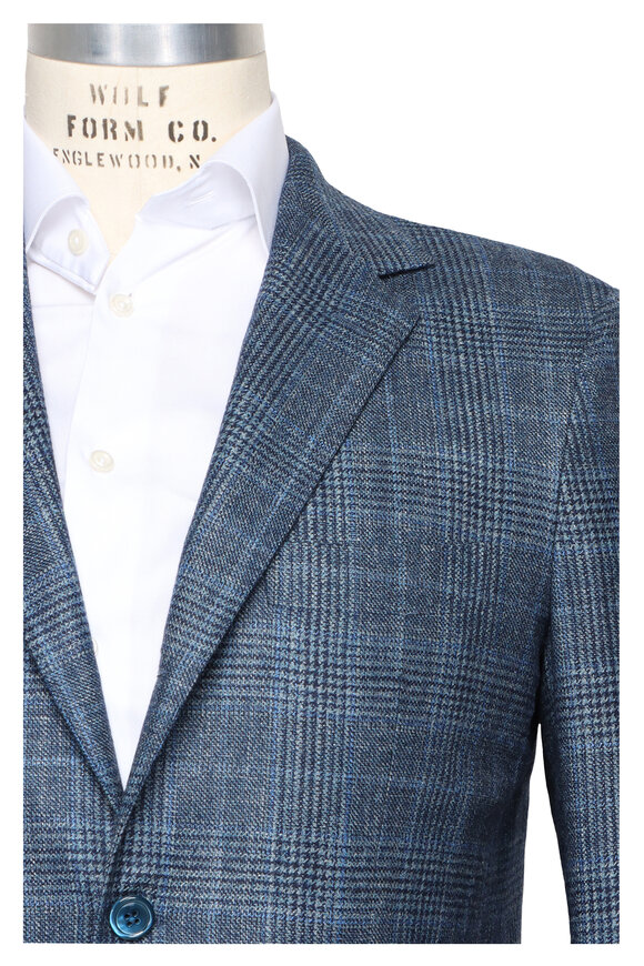 Sartorio Multi Blue & Teal Plaid Sportcoat