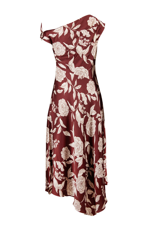 Tanya Taylor Loretta Redwood Floral Asymmetric Dress - view 2