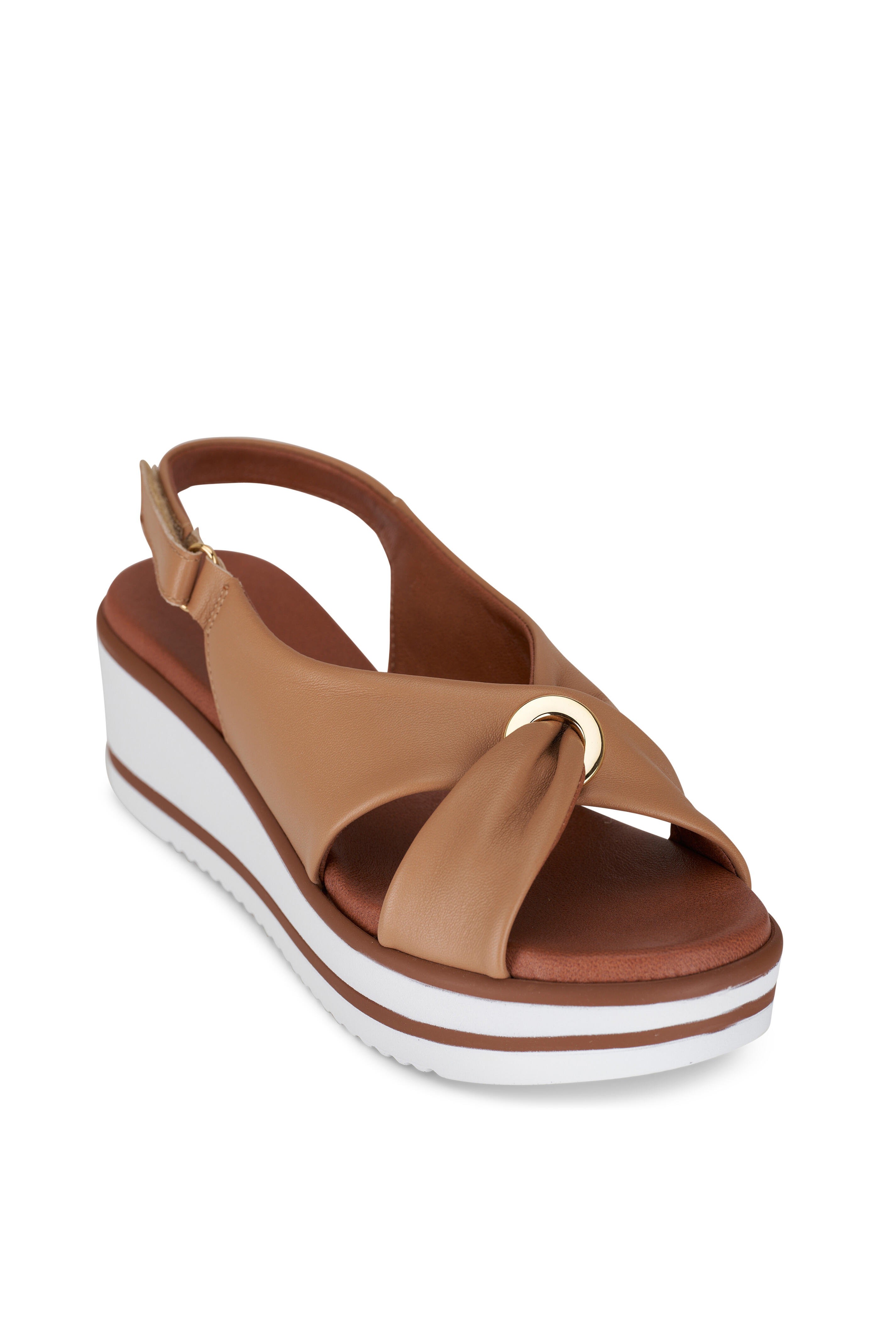Ron White - Priya Caramel Criss Cross Slingback Wedge, 50mm