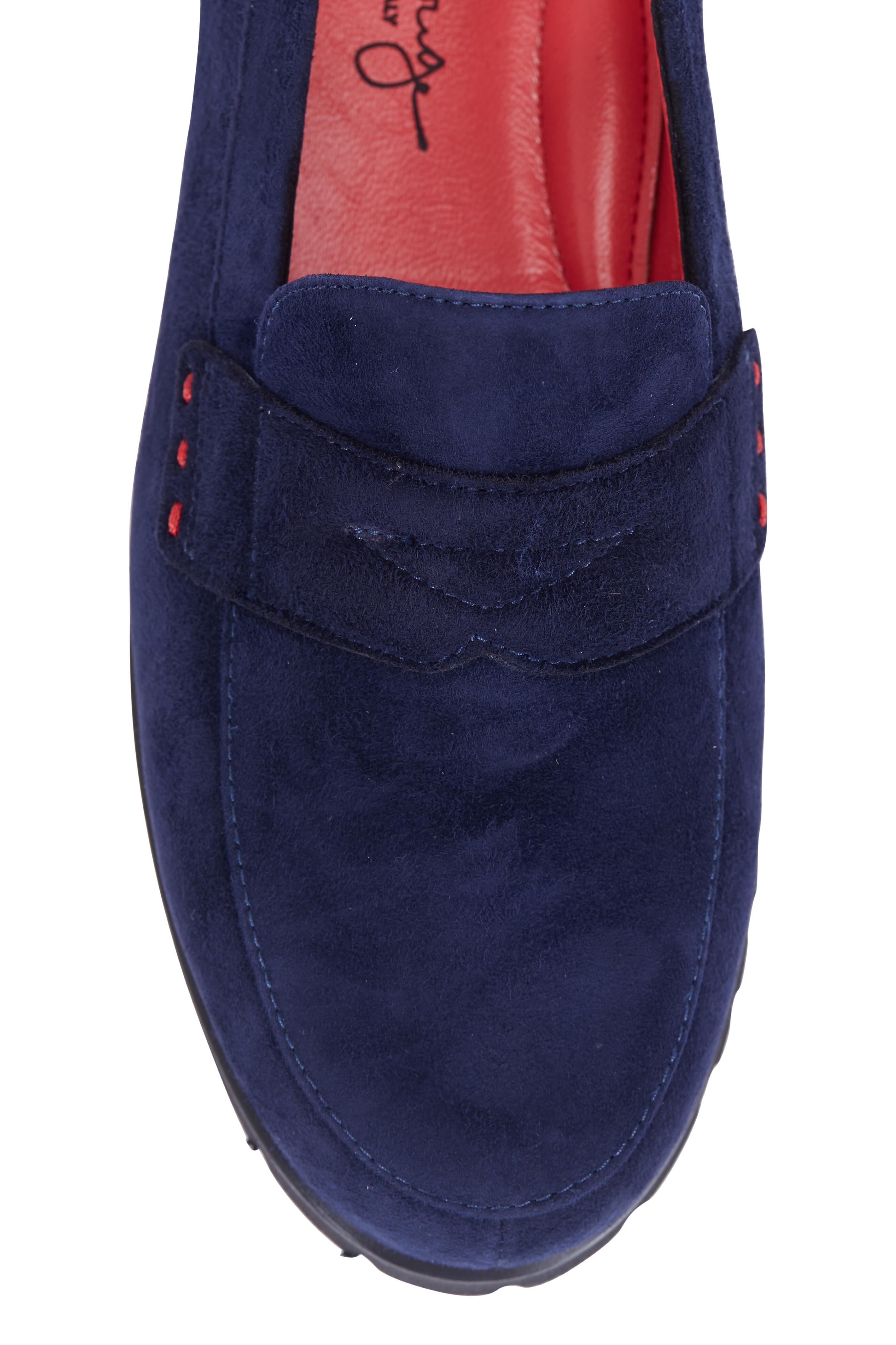 Pas de Rouge - Marta Ink Suede Rubber Sole Penny Loafer