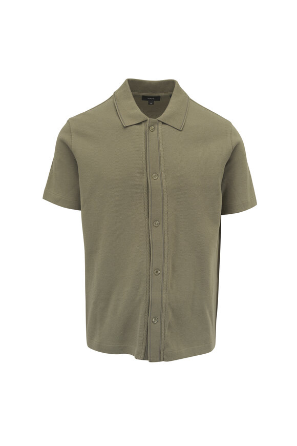 Vince Sage & Sycamore Jacquard Knit Cotton Shirt