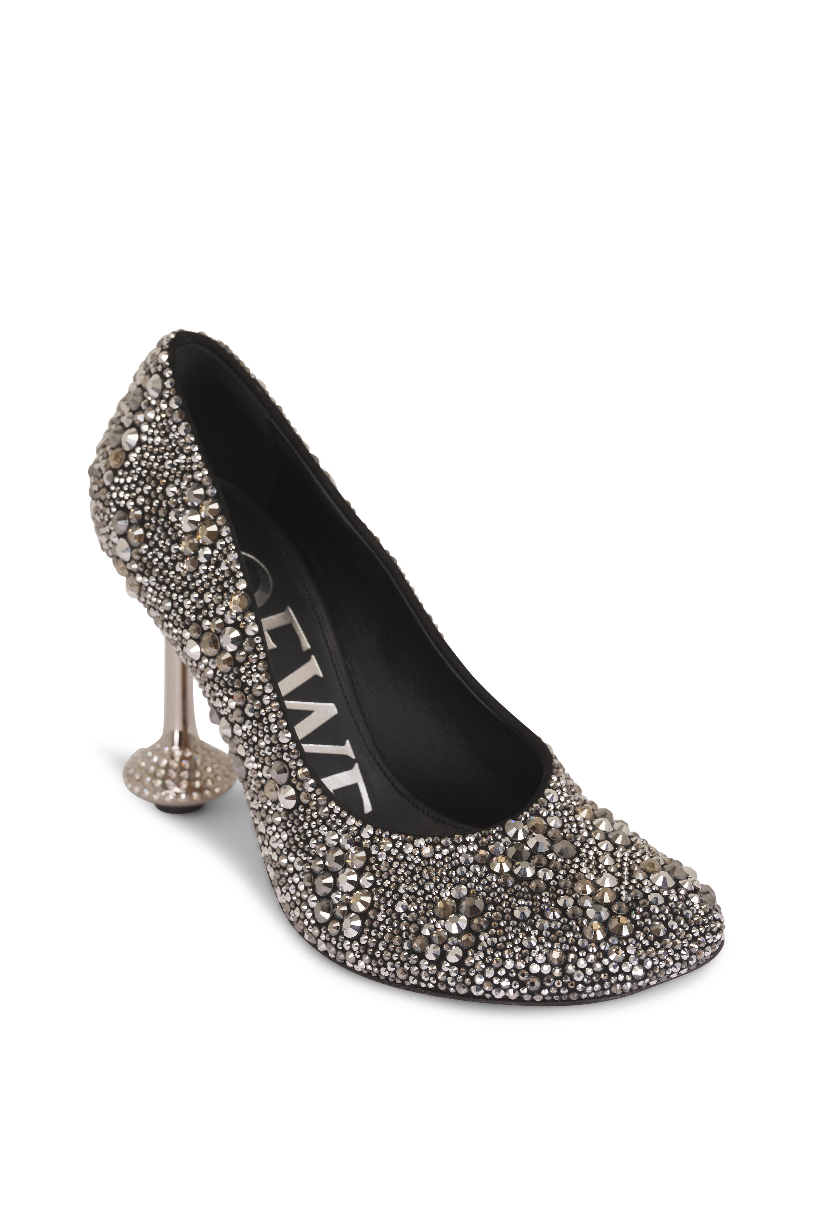 Loewe - Toy Black & Silver Rhinestone Pump, 90mm - view 1