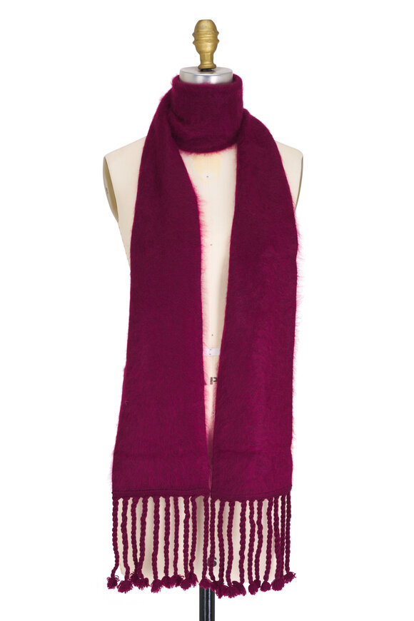 Dorothee Schumacher Fluffy Luxury Burgundy Cashmere Scarf