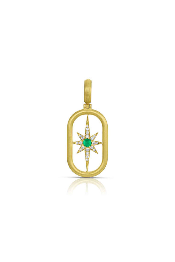 Leigh Maxwell 18k Yellow Gold Emerald Northstar Pendant
