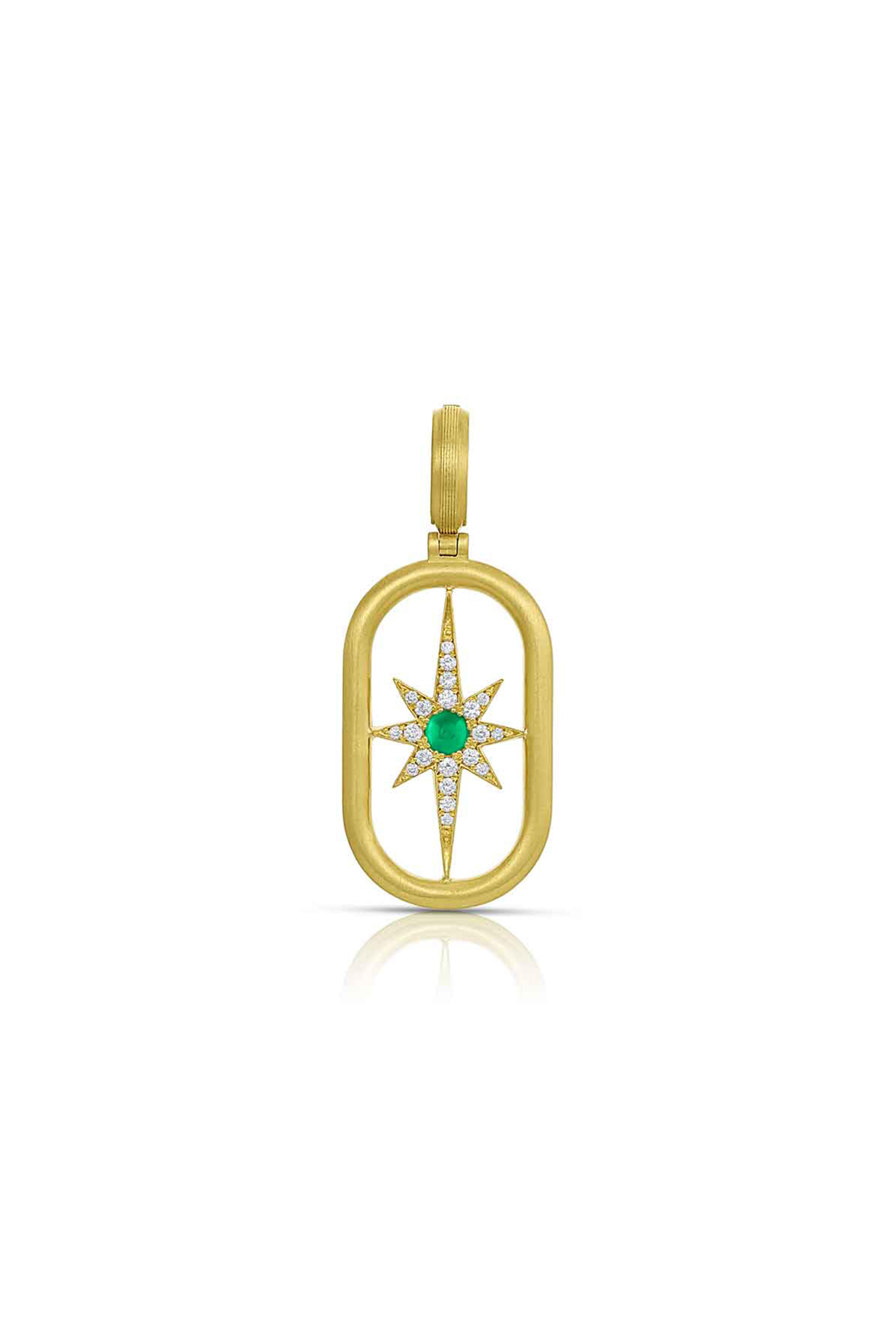 Leigh Maxwell - 18k Yellow Gold Emerald Northstar Pendant