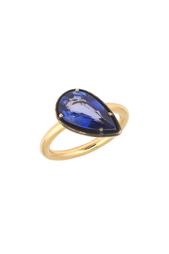 Sutra 18k Yellow Gold Blue Sapphire Ring - view 1
