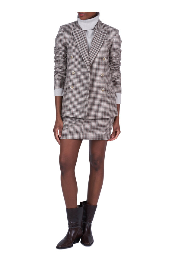 Brunello Cucinelli Multicolor Plaid Flannel Mini Skirt - view 2