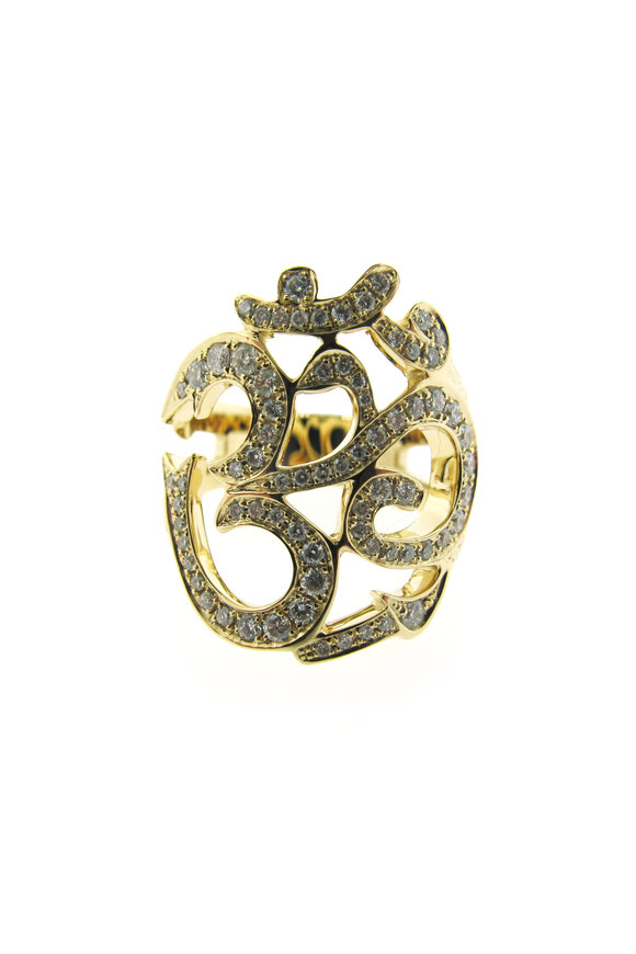 Loree Rodkin 18k Yellow Gold Spider Trefoil Band Ring - view 1