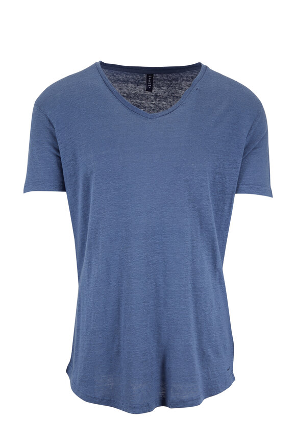 04651/ - Blue Linen T-Shirt 