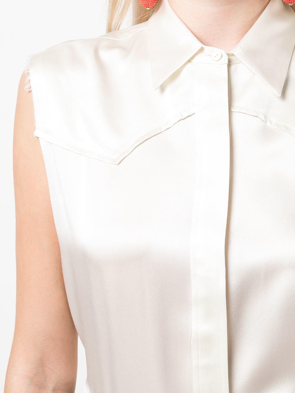 Nili Lotan - Brayden Ivory Silk Button Down Blouse - view 7