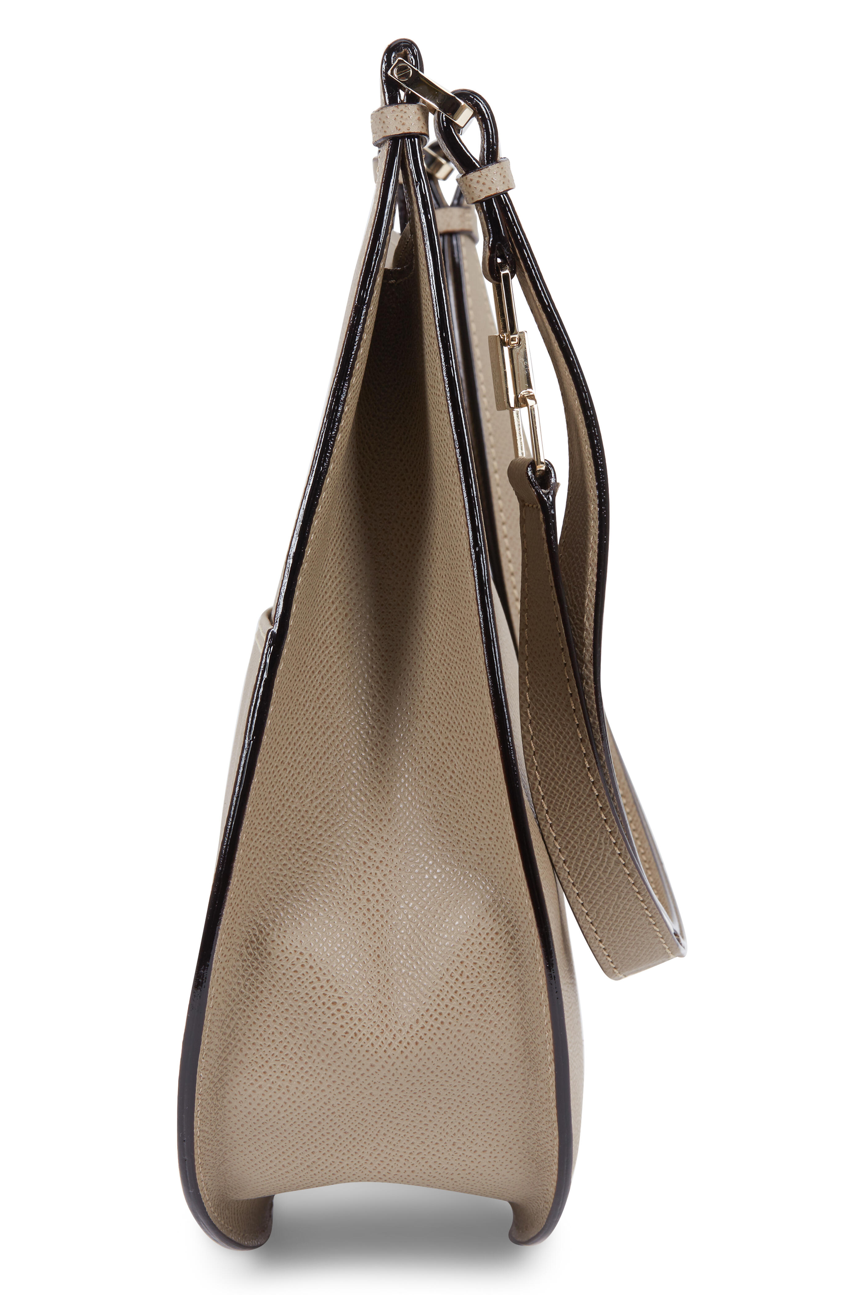 Valextra - Weekend Oyster Leather Convertible Hobo Bag