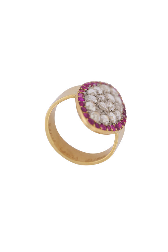 Renee Lewis Diamond & Ruby Ring - view 2