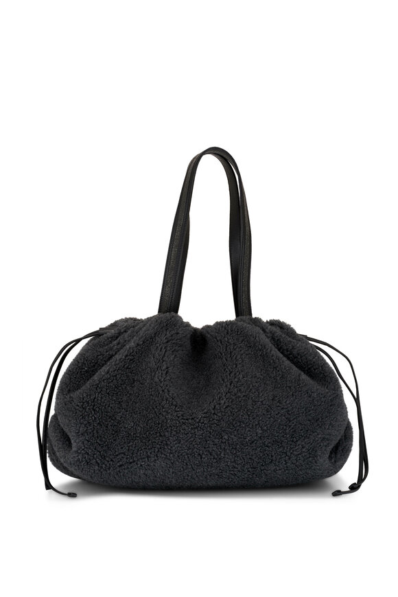 The Row - Park Lux Black Grained Leather Small Tote