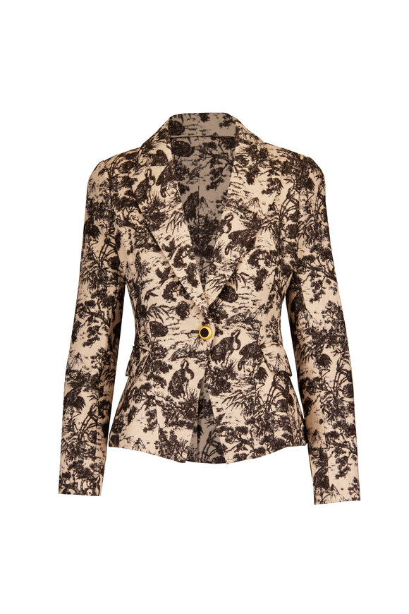 L'Agence Kaisley Brown Jacquard Toile Blazer - view 1