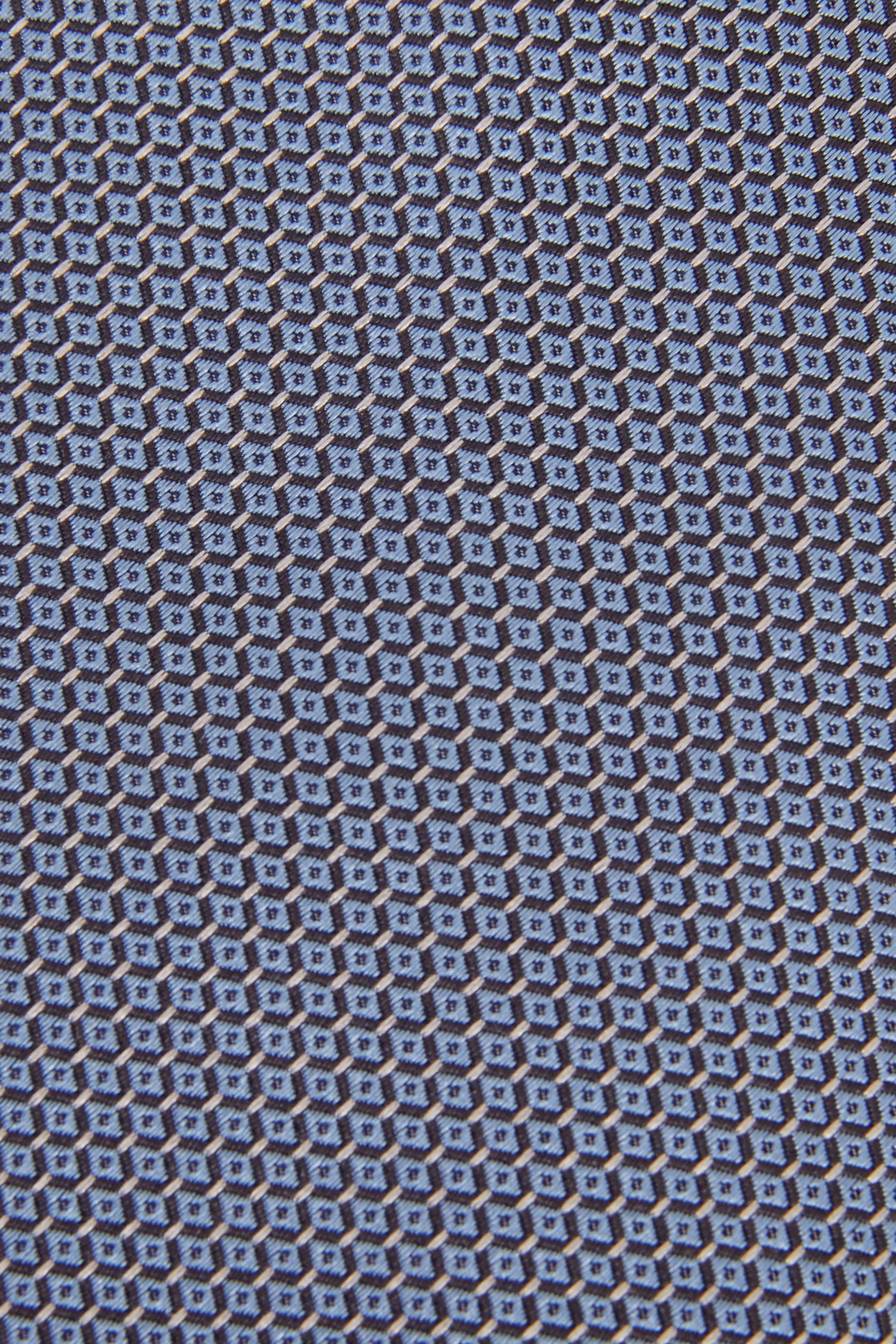 Brioni - Blue & Light Blue Geometric Pattern Silk Necktie