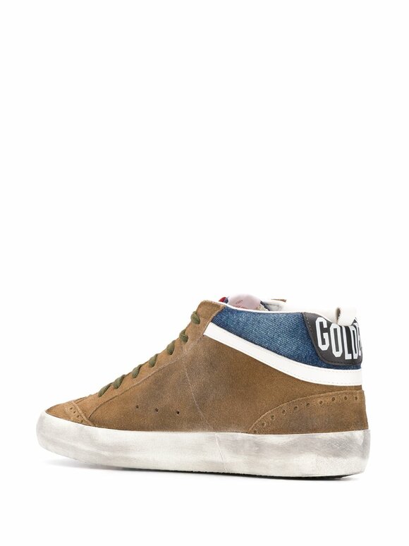 Golden Goose - Mid Star Brown Suede & Silver Star Sneaker