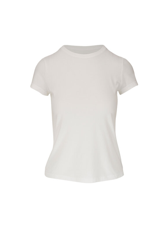 AG - Ena White Cotton Crew Neck T-Shirt 