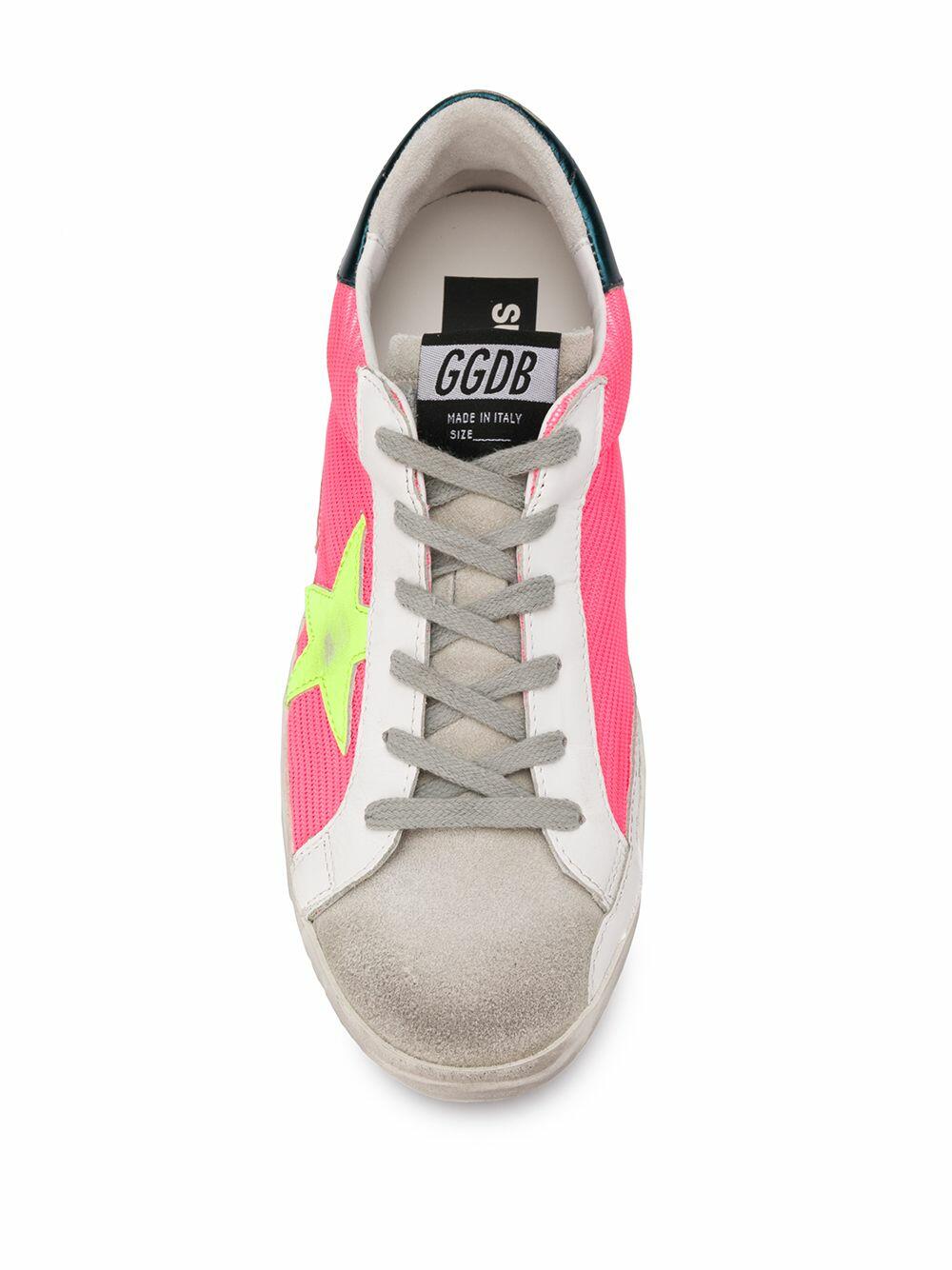 Golden Goose - Superstar Salmon Mesh Yellow Star Sneaker