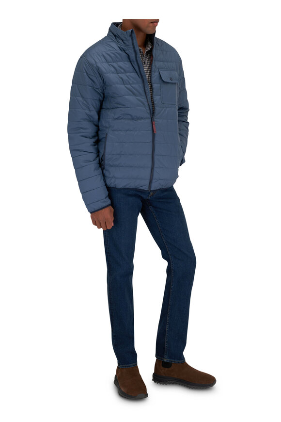 Faherty Brand - Atmosphere Blue Full Zip Quilted Jacket