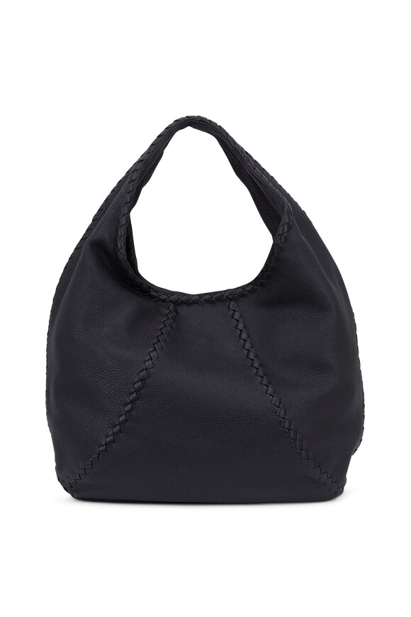 Bottega Veneta - Black Leather Large Hobo Bag