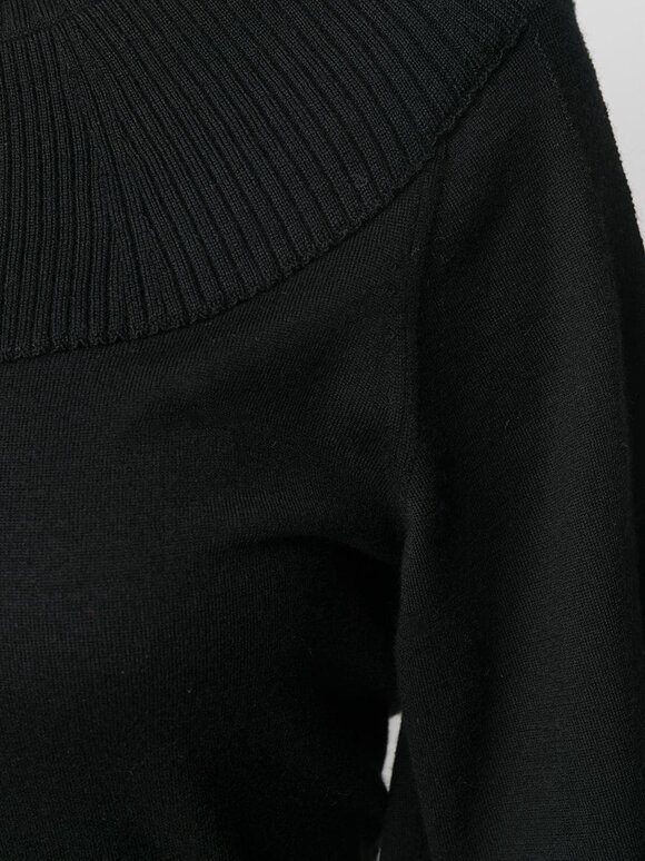 Chloé - Black Wool Button-Neck Sweater 