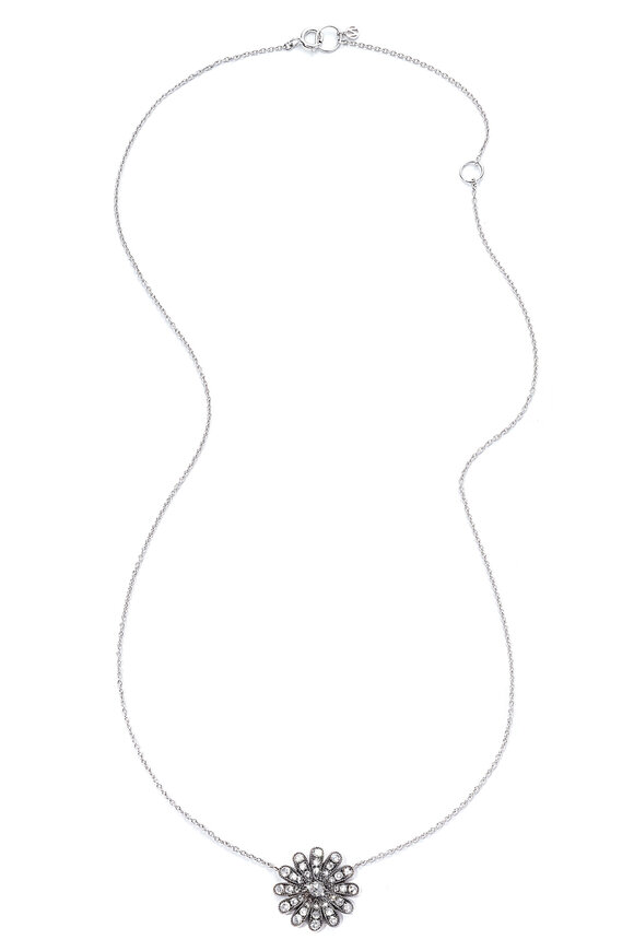 Nam Cho 18k White Gold Gregorian Rose Daisy Pendant - view 1
