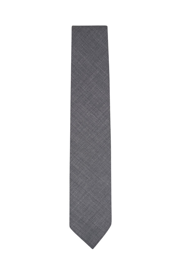 Paolo Albizzati Gray Wool, Silk & Linen Necktie 